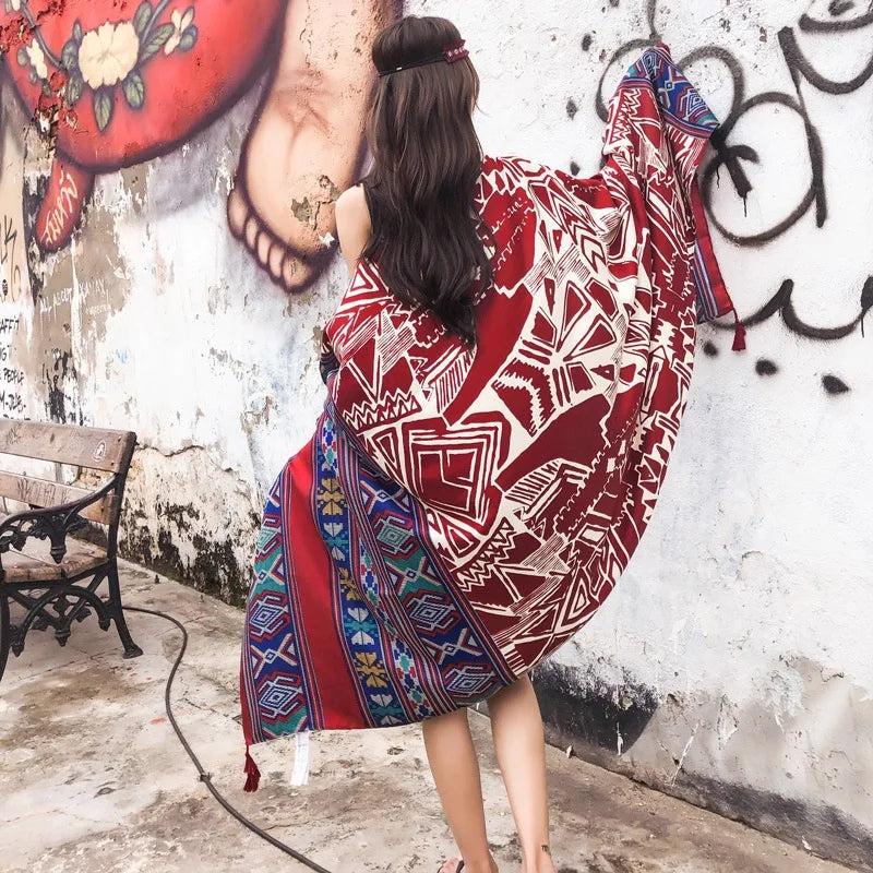 Fashions 90x180cm Twill Cotton Pareo Beach Cover-Ups Women Large Beach Dress Bikini Bathing Swimwear Cover Up Sarong Wrap Scarf