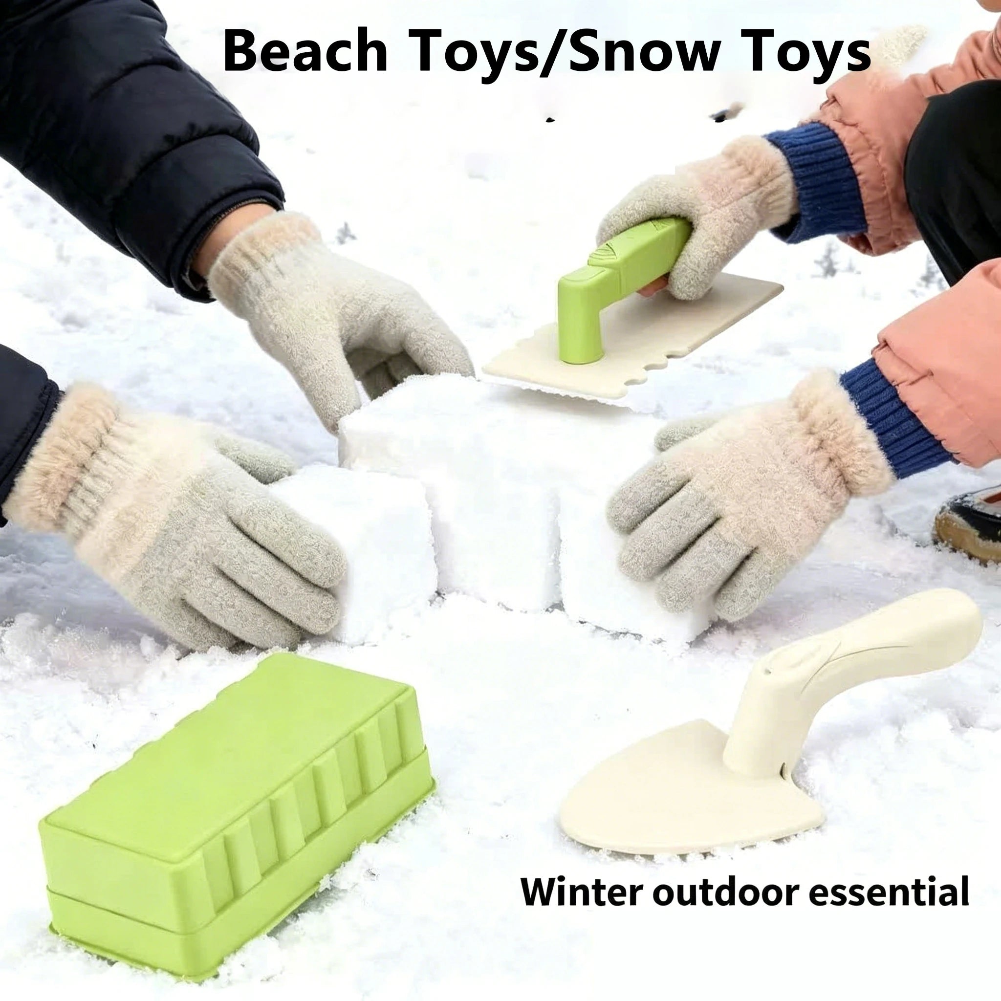 Kids Beach Toys Set Snow Toy Brick Sand Castle Mold Tool Shovel Sandbox Sand Rake for Winter and Summer Outdoor Sands Toys Gifts