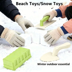 Kids Beach Toys Set Snow Toy Brick Sand Castle Mold Tool Shovel Sandbox Sand Rake for Winter and Summer Outdoor Sands Toys Gifts