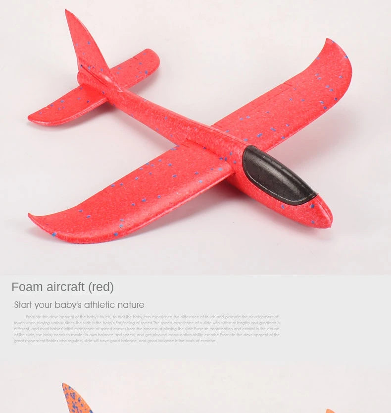 48cm Large Foam Airplane Children's Hand Thrown Airplane Glider Toy Outdoor Parent-child Interaction Funny Toy Boy Gift