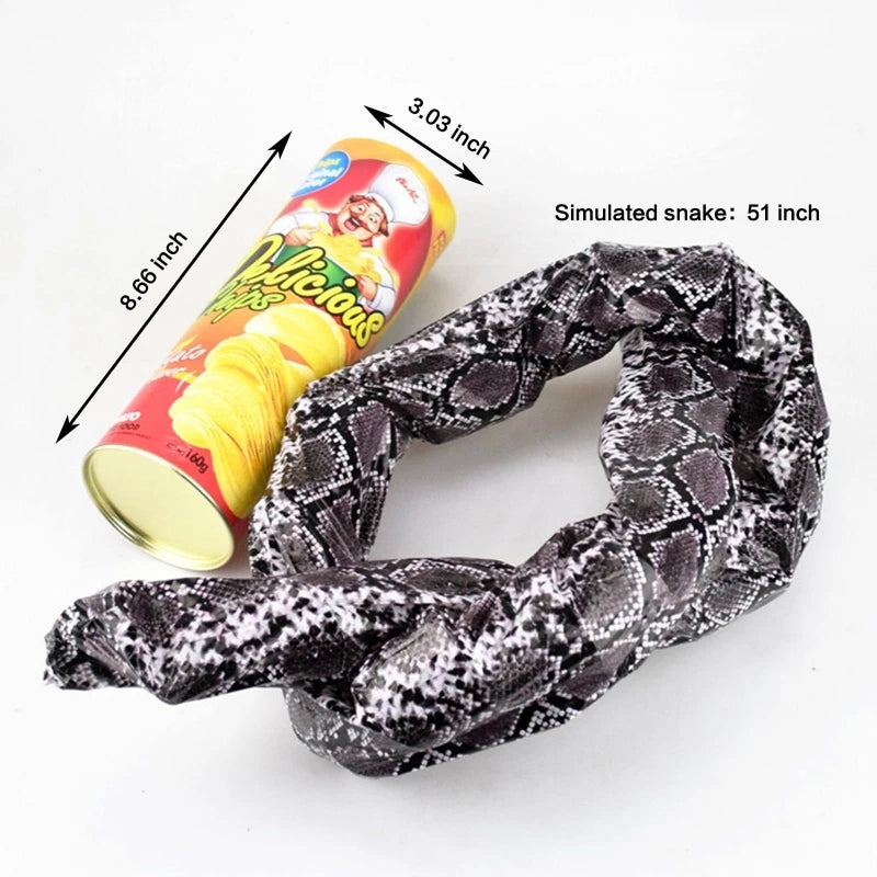 The Potato Chip Snake Can Jump Stage Magic Tricks Spring Snake Toy April Fool Day Halloween Party Jokes in A Can Gag Gift Prank