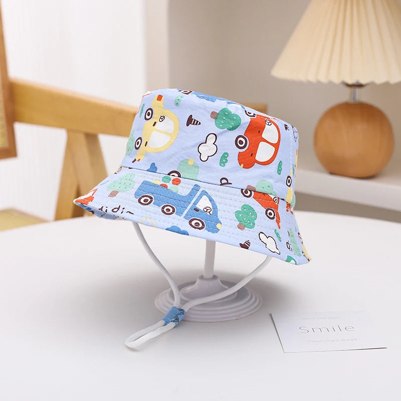 New Panama Summer Baby Sun Hat for Girls and Boys Beach Sun Cap Cartoon Autumn Kids Fisherman's Cap Outdoor Baby Bucket Hat