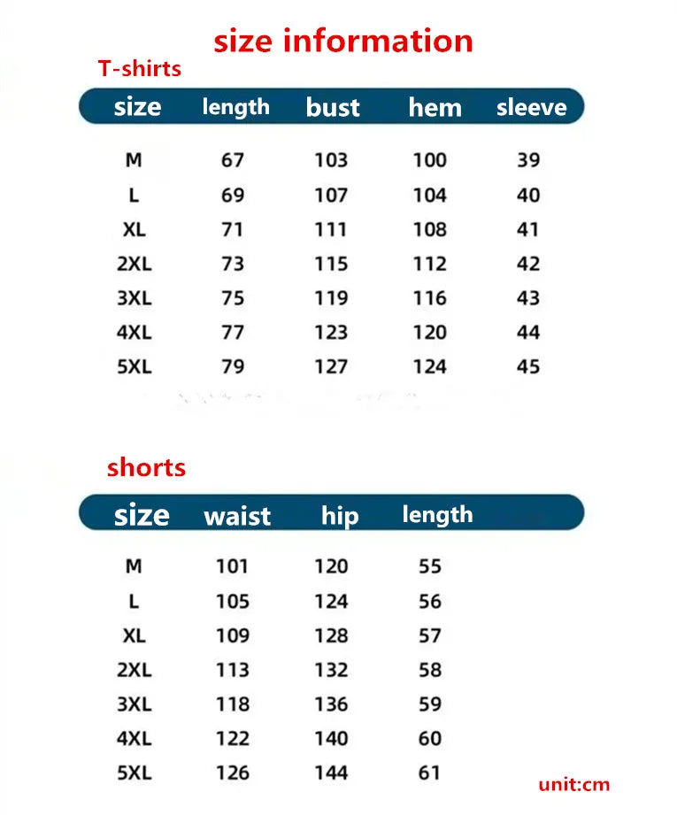 T-shirts + shorts 2026 summer fashion Sportswear shirts Men's Casual Sets Male Fashion shirts and shorts full size M-5XL