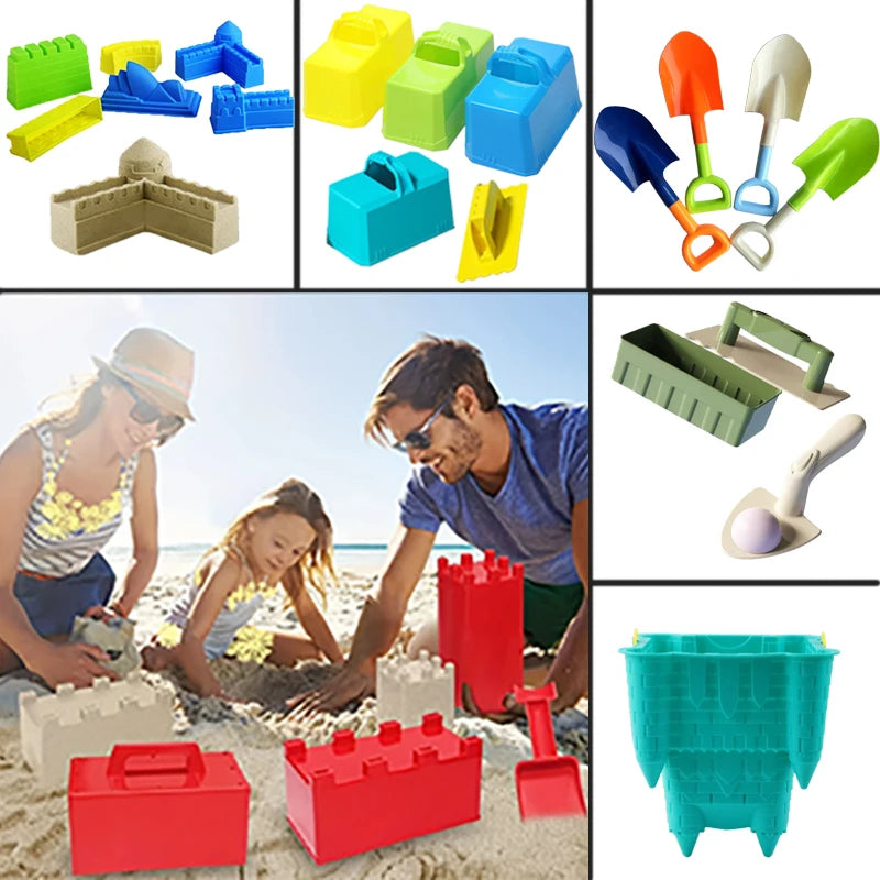 Kids Water Play Beach Toys Sandbox Mold Set Shovel Castle Building Wall Honeycomb Briquette Mold Summer Outdoor Sand Play Game