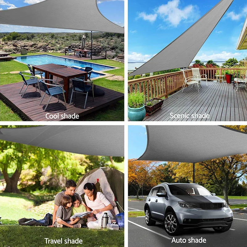 420D Waterproof Square Rectangular Shade sail, Outdoor Garden Swimming Pool Awning, Camping Hiking Sun shelter