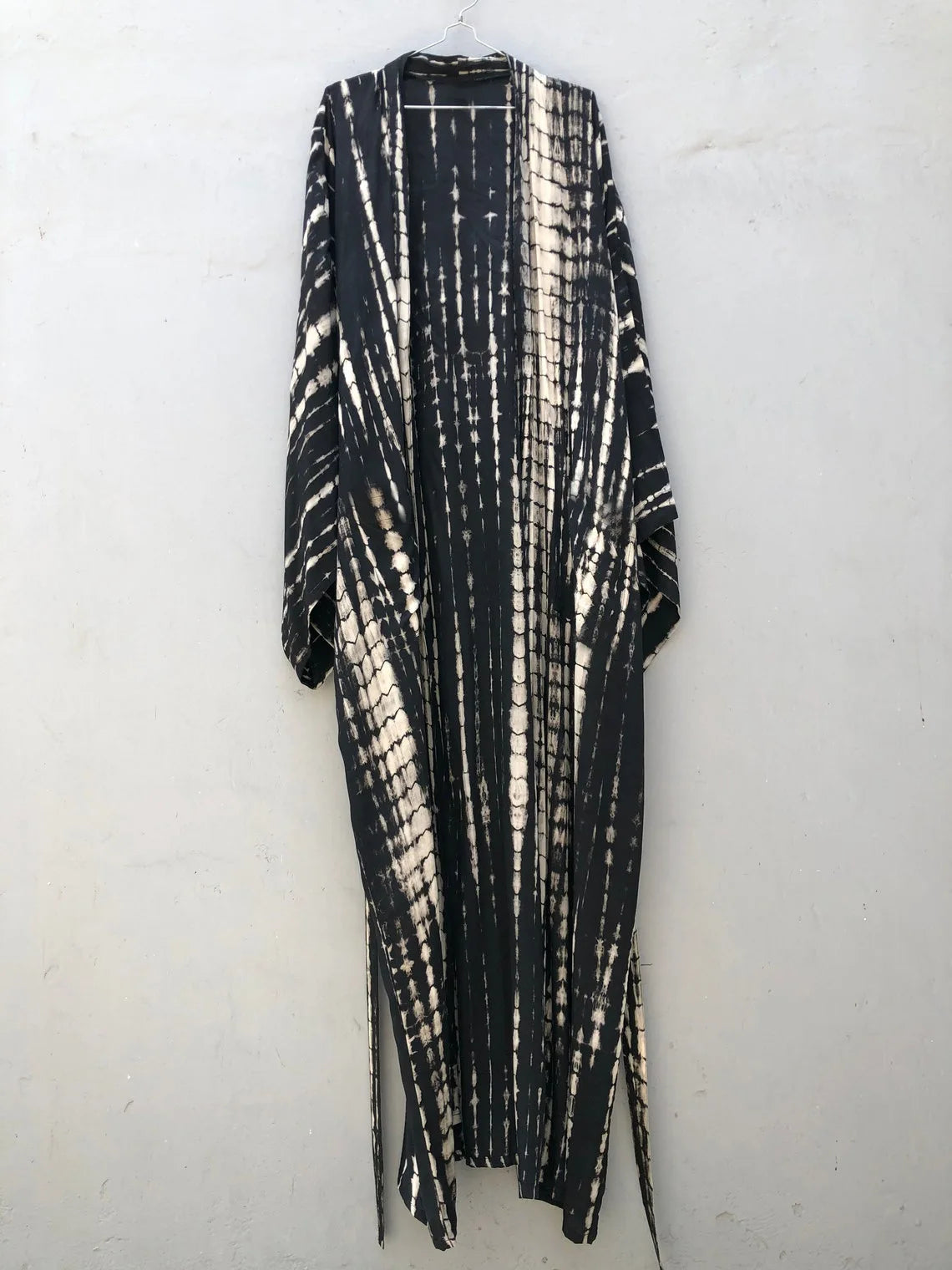 Women's Boho Stripe Tie Dye Swimsuit Cover Up with Belt Tunic Sarong Cardigan Dress Bikini Cover-ups Beach Wear Kimono