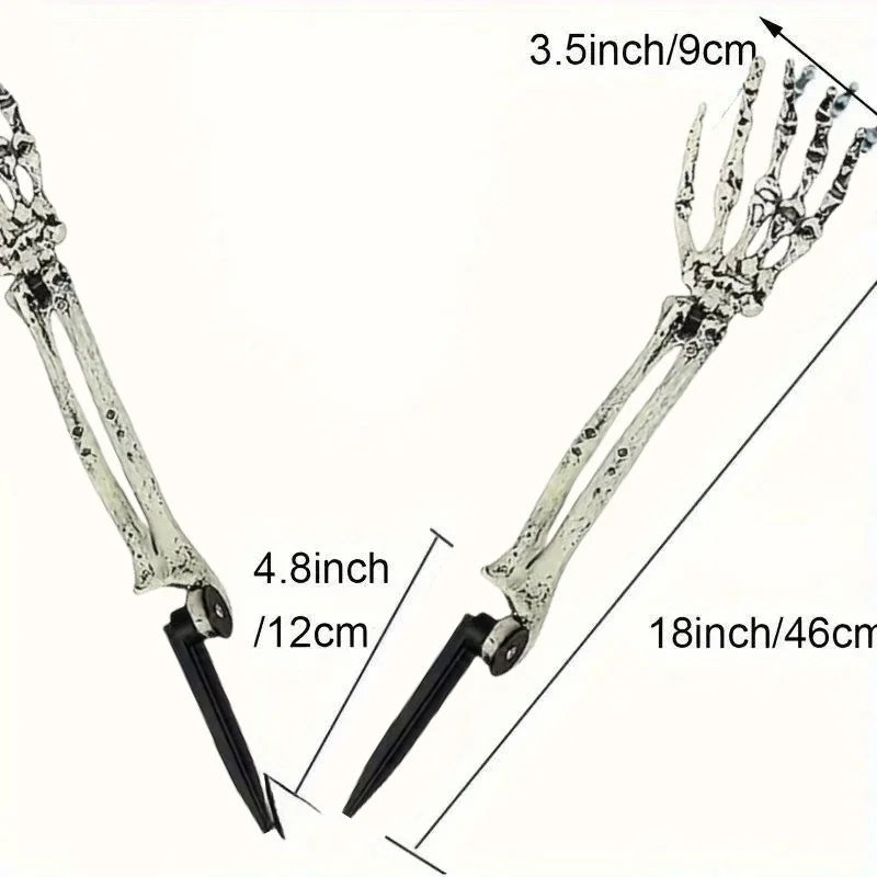 1/6pcs Skeleton Bone Garden Ground Stakes Skull Head & Hand for Halloween Home Yard Ground Insert Holiday Party Decor Ghost Hand