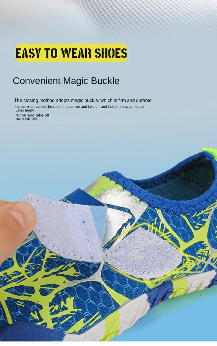 Breathable Boys and Girls Aqua Shoes Anti-Bump Toe Drainage Design Outdoor Hiking and Wading Water Shoes Barefoot Shoes
