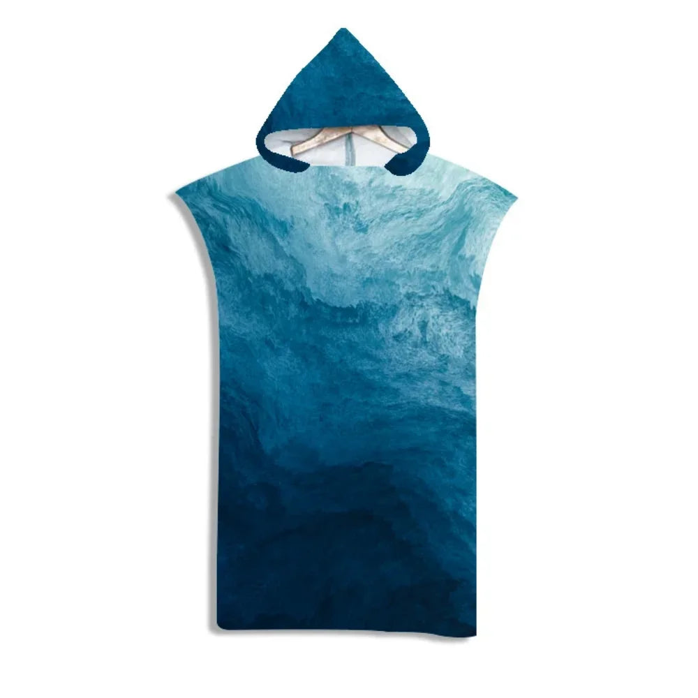 Adult Kids Beach Towel Quick Dry Hooded Cloak Children Women Large Bath Towels Sand Free Poncho Bathrobe For Summer Swim Surf