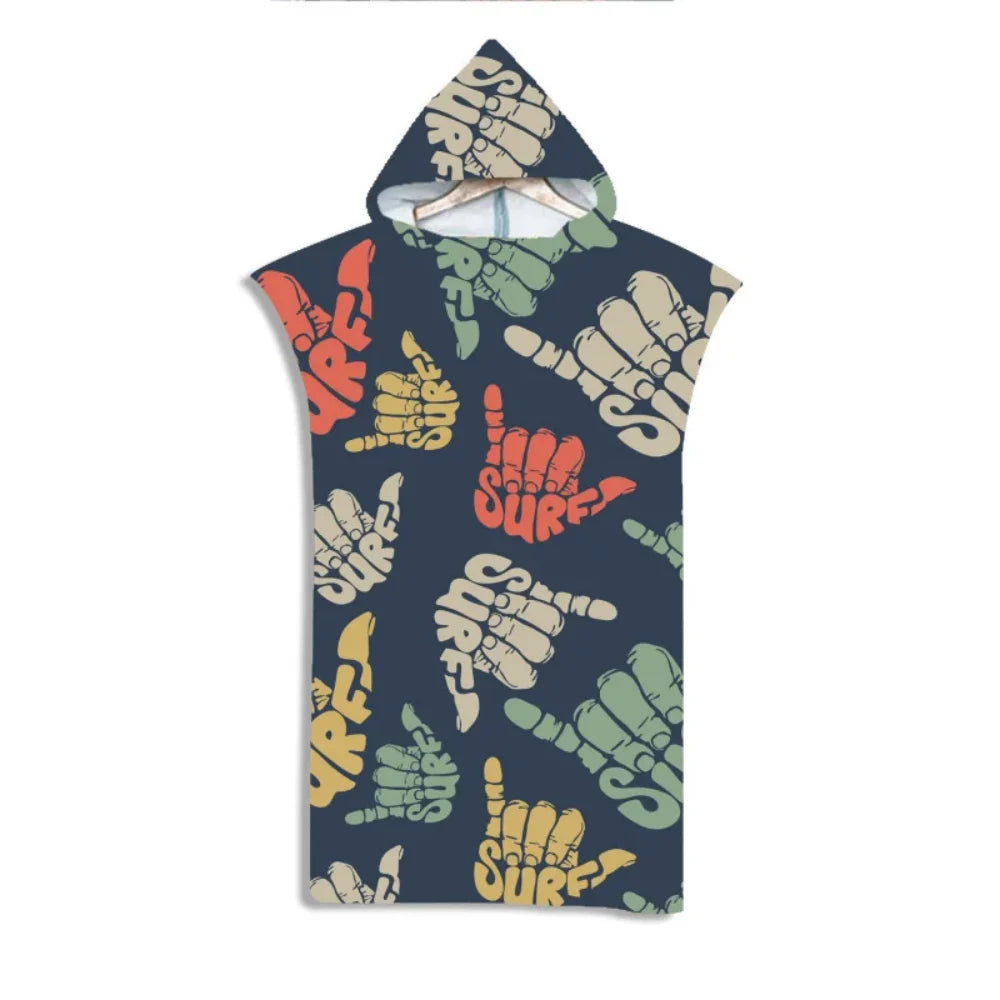 Adult Kids Beach Towel Quick Dry Hooded Cloak Children Women Large Bath Towels Sand Free Poncho Bathrobe For Summer Swim Surf