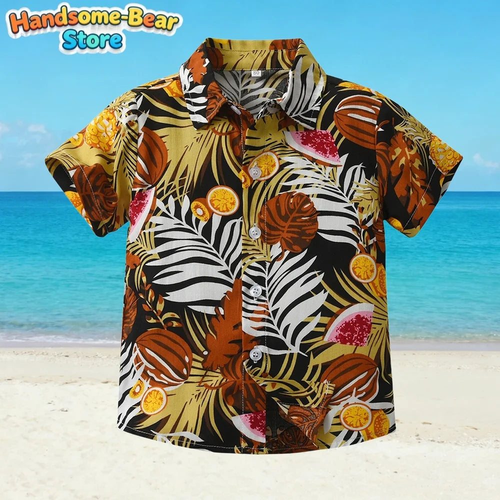 Hawaiian New Kids' Shirt Fashion Pattern 3D Print Shirt Summer Holiday Casual Harajuku t-Shirt Outdoors Simple Boys Girls Shirts