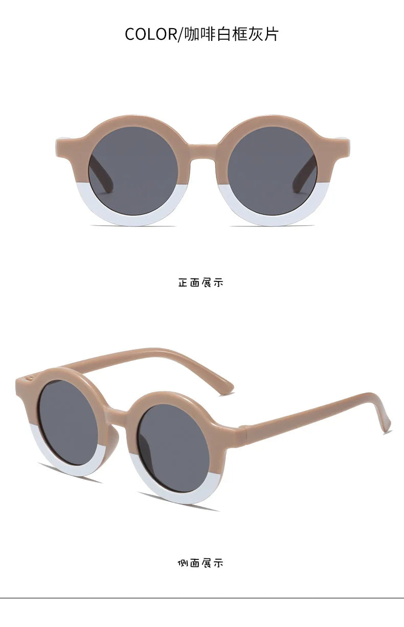 New Children's Sunglasses Korean Edition Girls' Round Frame Sunglasses Personalized Baby Sunscreen Sunglasses Fashion Versatile