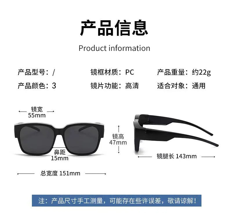 New Fashion Polarized Sunglasses Cover Over Myopia Prescription Glasses Portable Men Women Vintage Fishing Driving Eyewear
