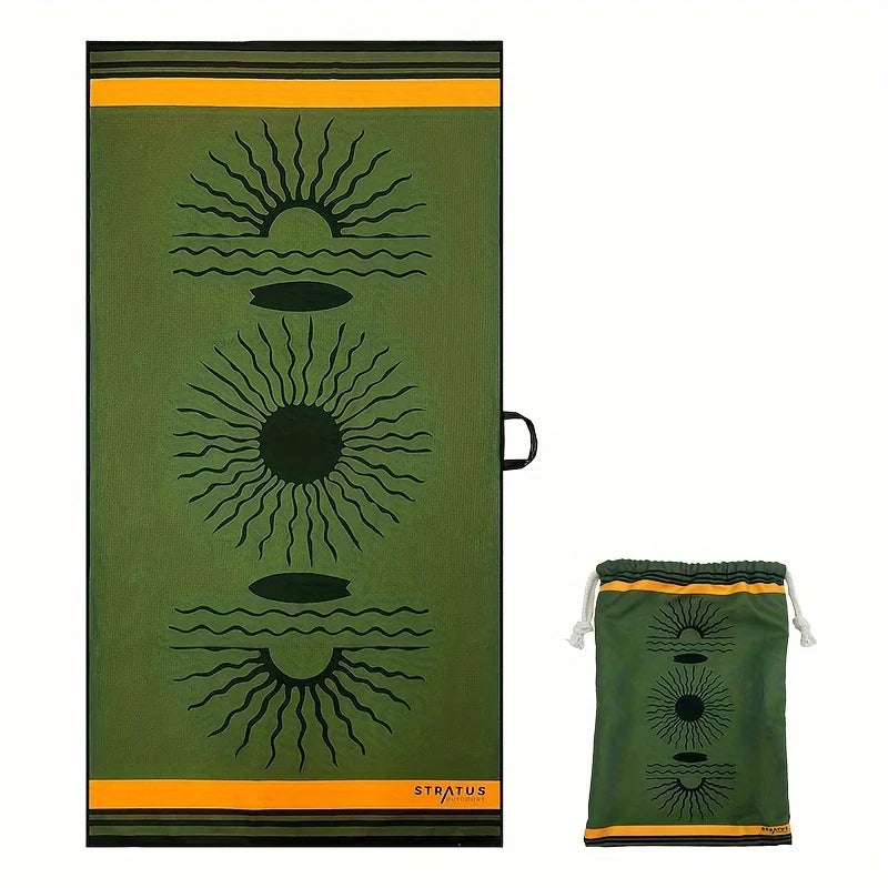 Luxury Waffle Microfiber Beach Towel Oversized Soft Sand Free Quick Dry Absorbent Sandproof Extra Large -80x160cm（31x62in）