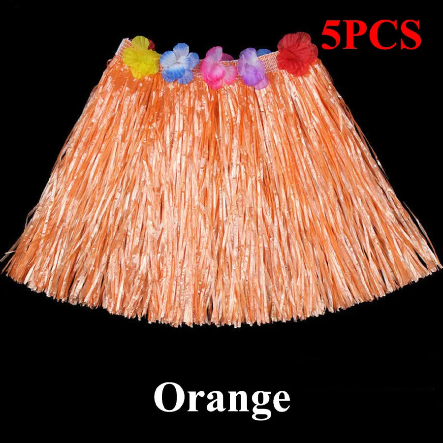 1pc/5pcs-Hawaiian Hula Skirt Hawaiian Grass Skirt Tropical Hawaiian Hula Skirt Hawaiian Hula Skirt Costume Summer Beach Vacation