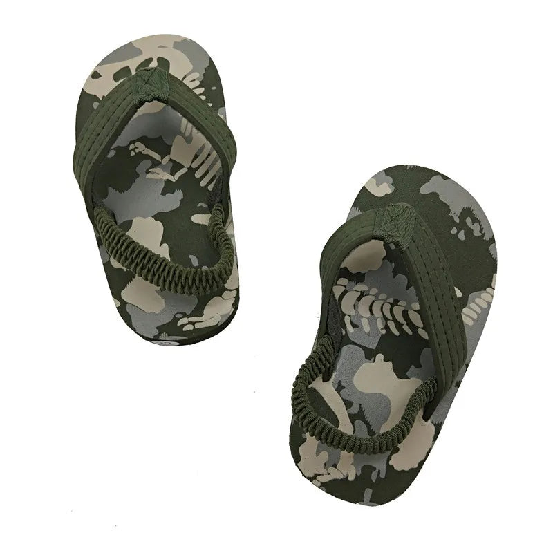 New Summer Children Beach Shoes Toddler Boy House Slippers Anti-slip Flip Flops Outdoor Sandals Kids Cartoon Water Shoes for Boy