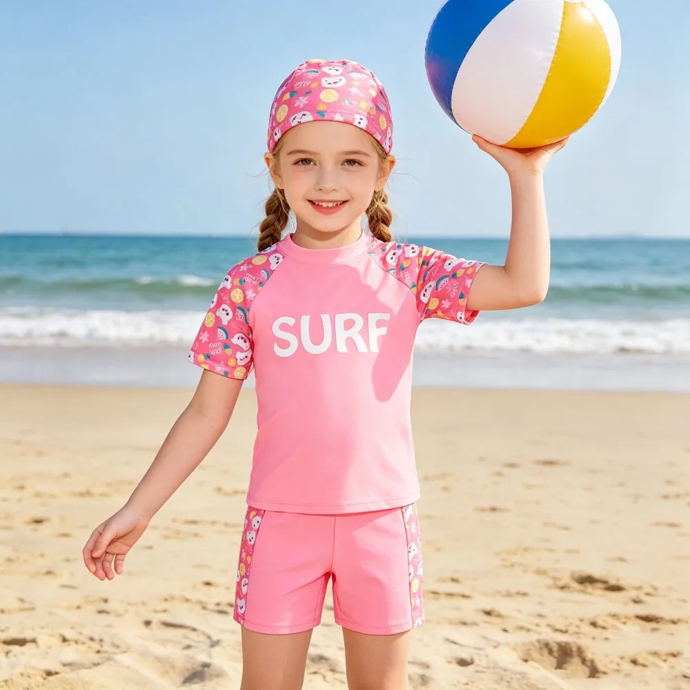 Kids Swimming Suits Children Swimsuit Boys Swimwear Set Cartoon Beachwear Surf Bathing Outfits for 4 5 6 7 8 9 10 11 12 13 Years