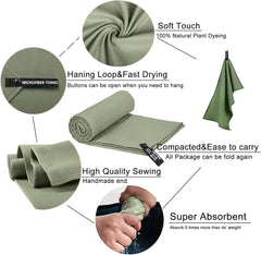 Quick Drying Microfiber Swimming Towel Super Absorbent Gym/Camping Towel Ultra Compact Lightweight Sports/Beach/ Travel Towels
