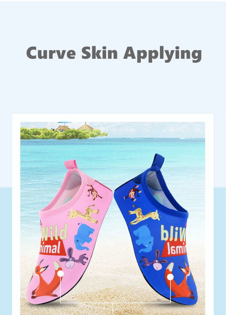 Children Outdoor Water Shoes Barefoot Quick-Dry Aqua Yoga Socks Boys Girls Animal Soft Diving Wading Shoes Beach Swimming Shoes