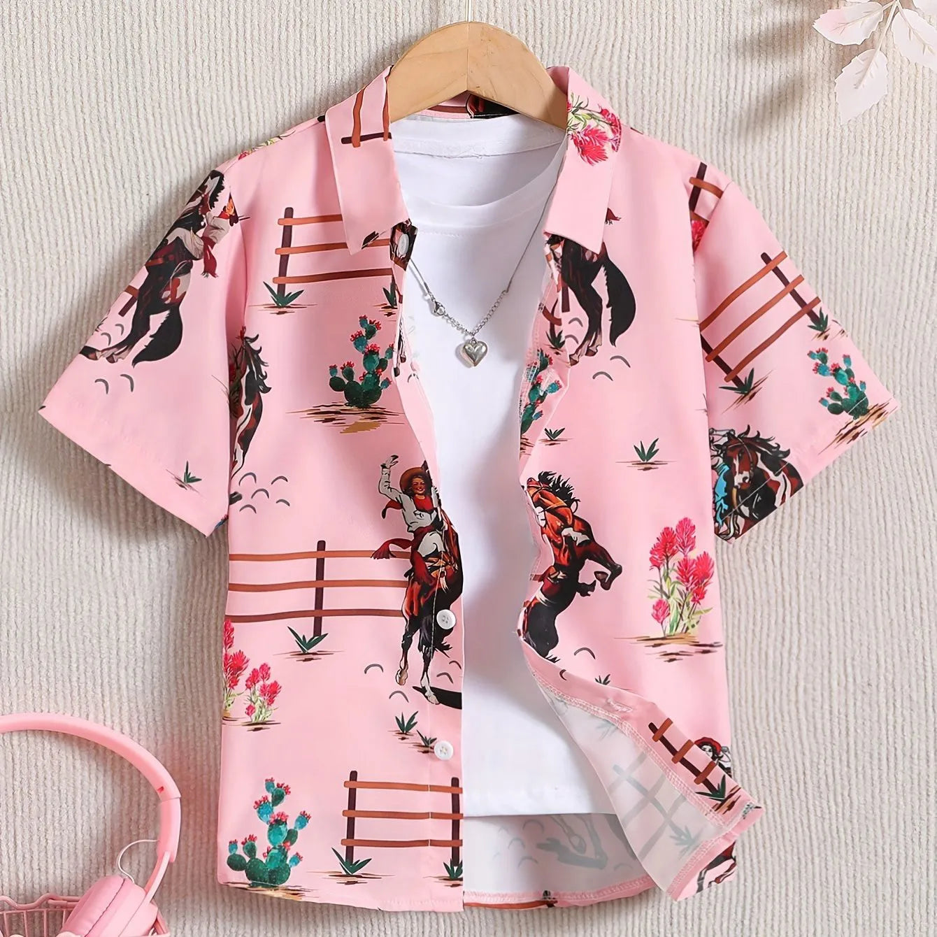 Boy's Hawaii Shirt Children's Clothing Casual T-Shirt for a Boy Short Sleeve Button Baby Summer Clothes Children's T-Shirt Girls