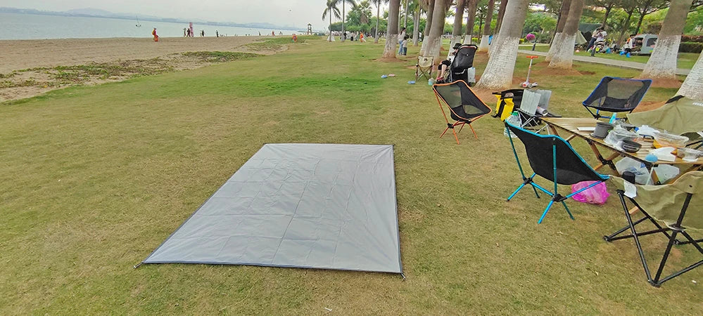 Tent Footprint Ultralight Pocket Picnic Mat with Windproof Stakes Outdoor Camping Portable Folding Waterproof Tent Ground Sheet
