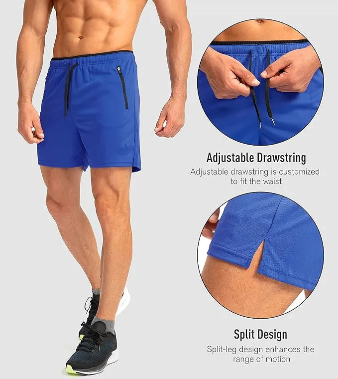 Summer Shorts Men Fast Drying Swim Shorts Breathable Net Fast Drying Surf Beach Pants Men's Fitness Pants Elastic Waist Shorts M
