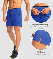 Summer Shorts Men Fast Drying Swim Shorts Breathable Net Fast Drying Surf Beach Pants Men's Fitness Pants Elastic Waist Shorts M