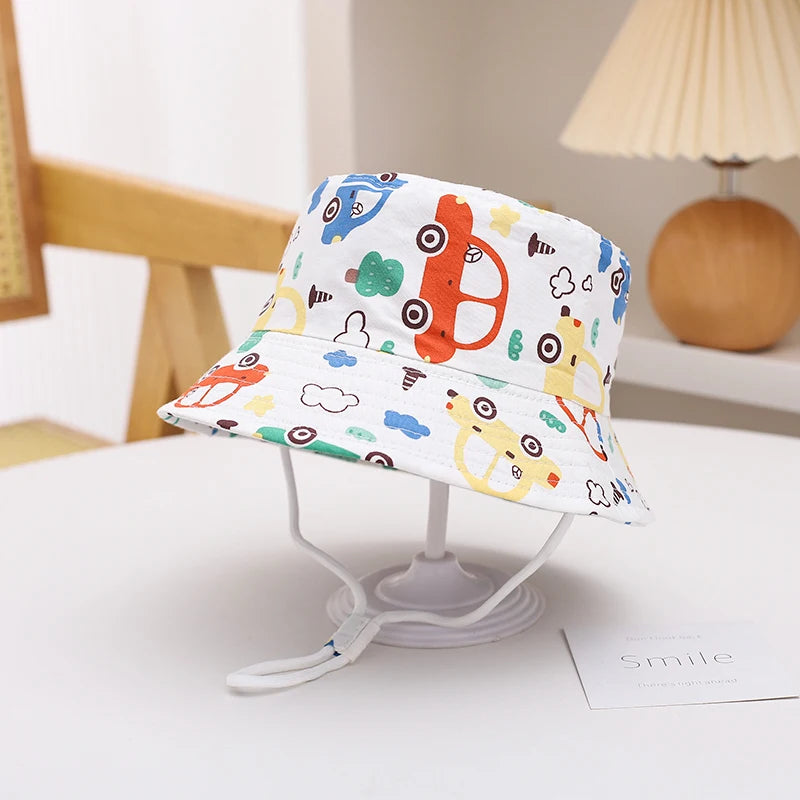 New Panama Summer Baby Sun Hat for Girls and Boys Beach Sun Cap Cartoon Autumn Kids Fisherman's Cap Outdoor Baby Bucket Hat