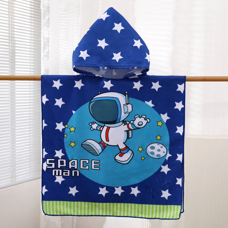 1-Pack of Cute Animal-Themed Polyester Towels for Infants and Children, Absorbent and Quick-Drying Beach Towels, Hooded Poncho Bath Towels, Suitable for Home, Outdoor, and Beach Use, the First Choice for Children's Holiday Gi