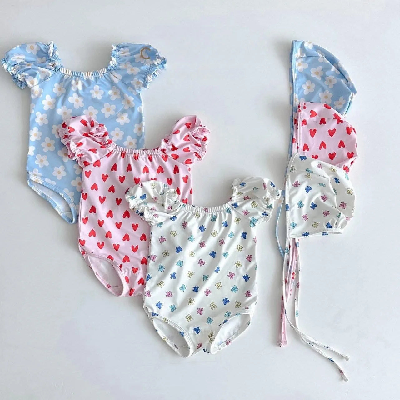 New Baby Swimsuit 2025 Summer Korean  Ins Infant Jumpsuit Seaside Climbing Suit Swimming Clothes wiht Hat