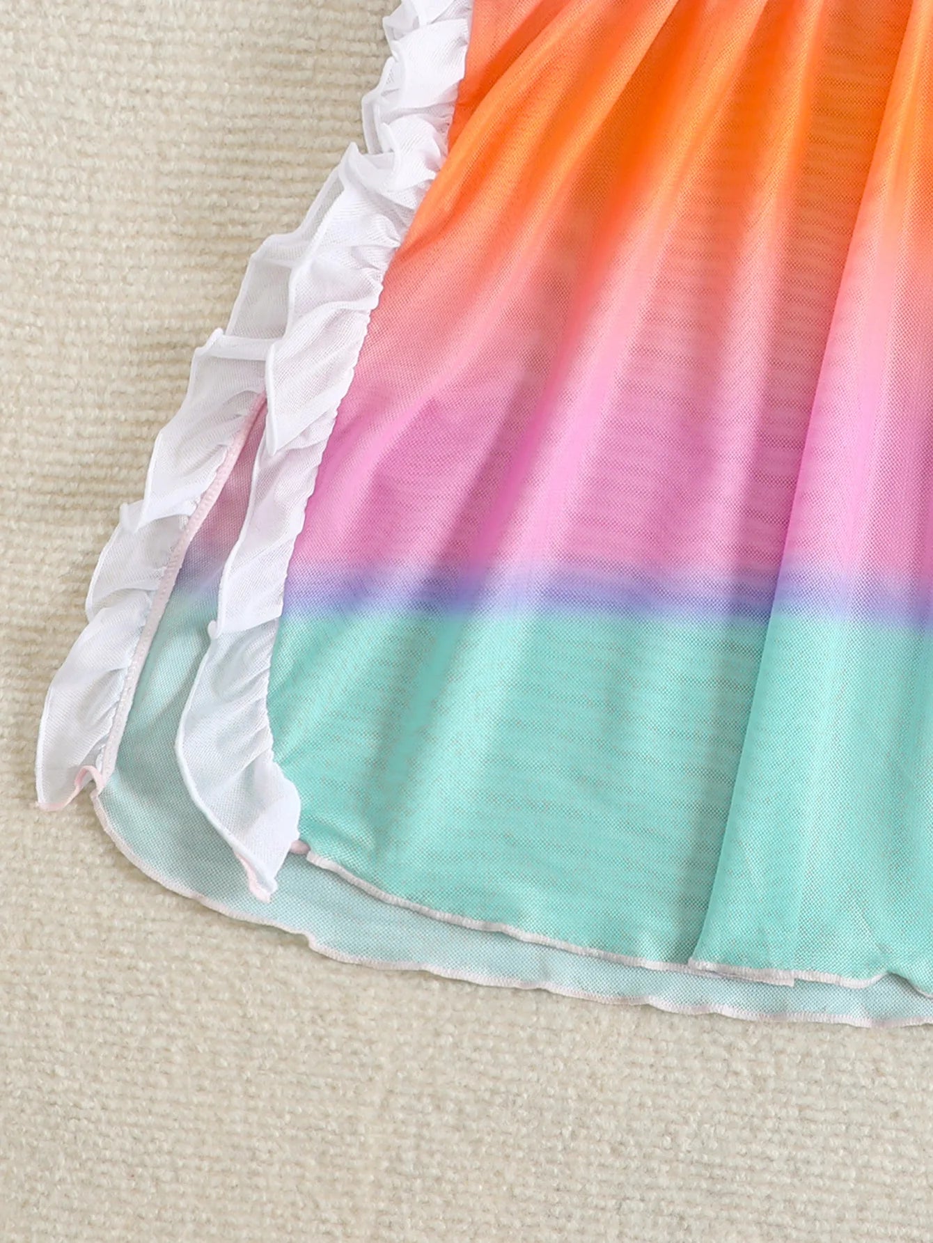 Tween Girls Ombre Ruffle Trim Knot Front Cover Up Teen Girls Bathing Suit Beach Cover Up Dress for Swimming For Beach And Pool