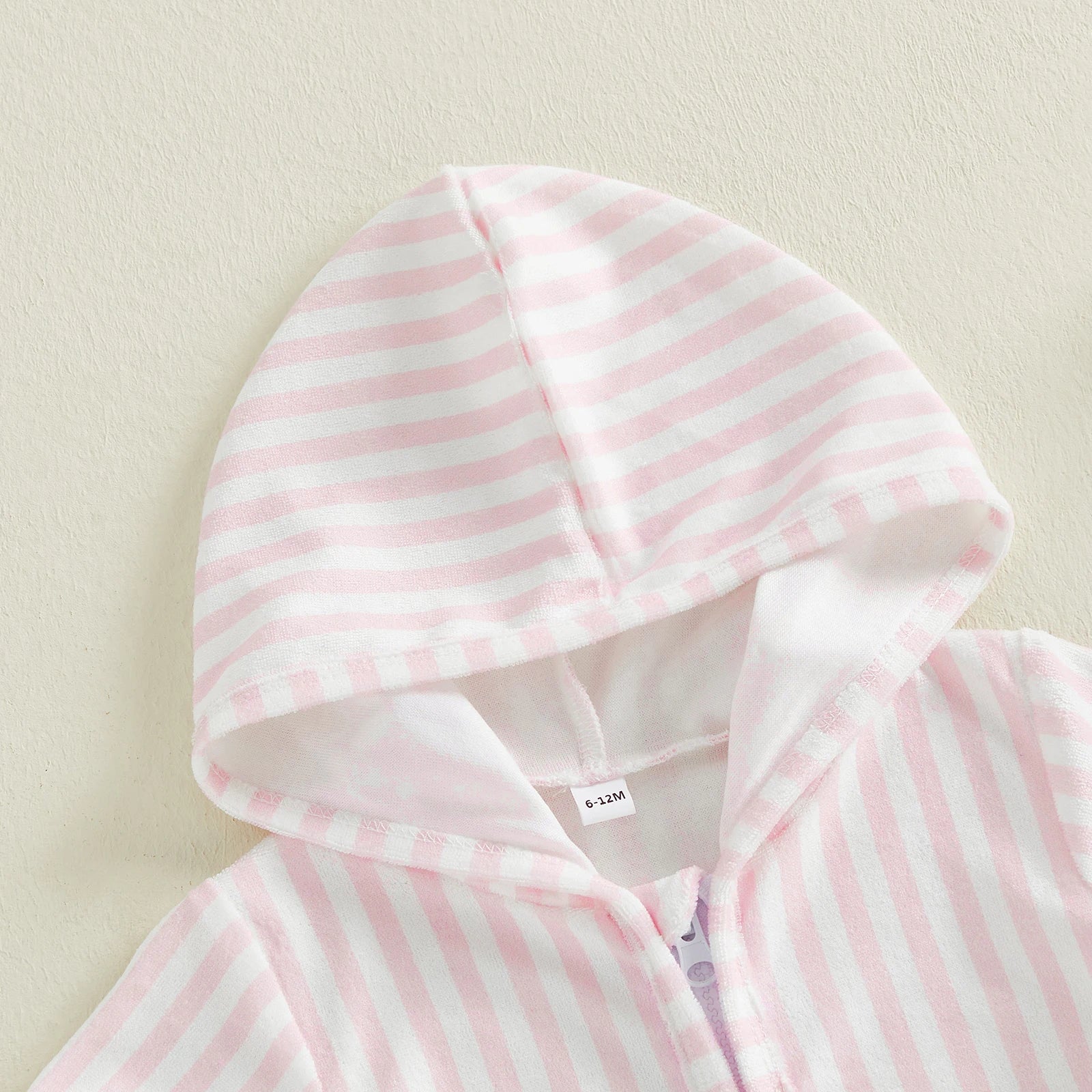 0-5Y Girls Swimwear Cover-ups Short Sleeve Zip Up Hooded Striped Bathing Suit Cover Up for Kids Pool Beach Robe 2026 New