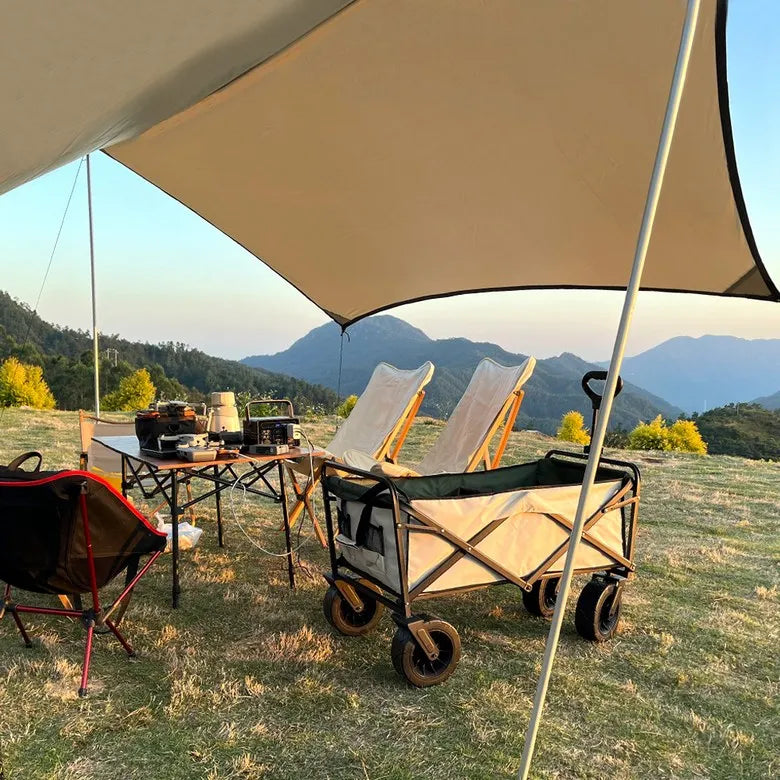 Lightweight 3x4M Hexagonal Camping Tarp Waterproof Awning Sun Shelter Outdoor Canopy for Hiking Beach Picnic Travel