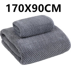Boluoge large bath towel, thickened absorbent quick drying beach towel, coral fleece bath towel,  household adult towel