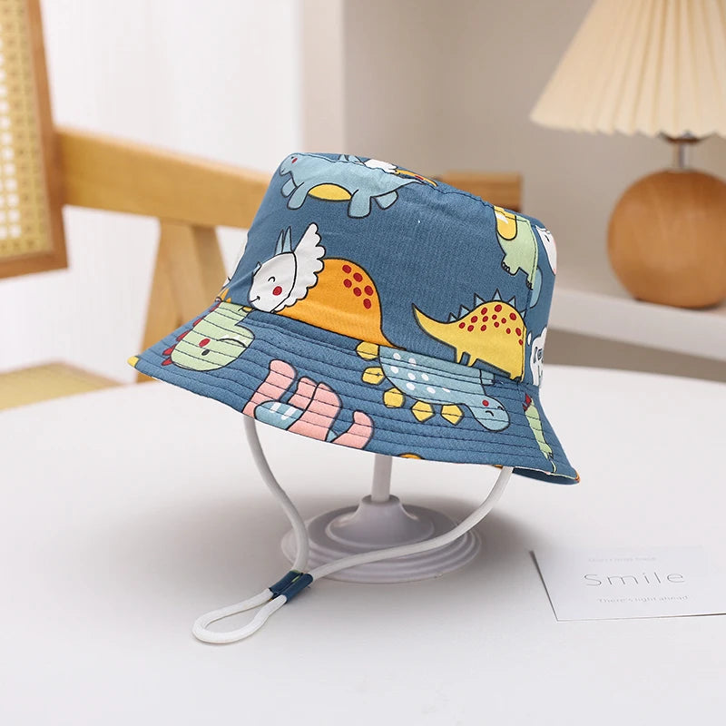 New Panama Summer Baby Sun Hat for Girls and Boys Beach Sun Cap Cartoon Autumn Kids Fisherman's Cap Outdoor Baby Bucket Hat