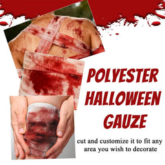 Halloween Bloody Bandage Cloth Artificial Blood Halloween Decor Scary Prop for Terror Party Cosplay Haunted House DIY Supply