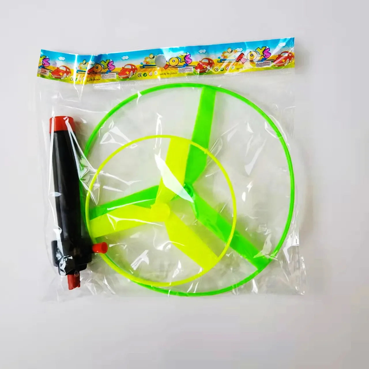 Kid Sports Pull Line Saucer Toys Children Outdoor Fun Rotating Flying Helicopter Gift Processing Toy for Parks Beach
