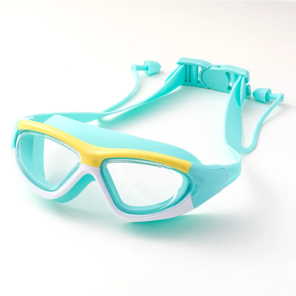 High-Definition Children's Swimming Goggles for Boys and Girls, Anti-Fog Swimming Goggles, Large-Frame Goggles, Comfortable Silicone Goggles