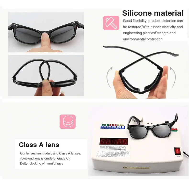 Fashion Baby's First Sunglasses with Strap Round Flexible UV400 Polarized Infant Sunglasses for Ages 0-3 Years