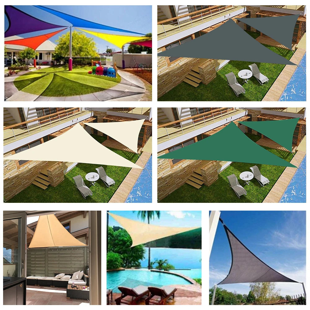 2x2x2m/3x3x3m Triangle Sun Shade Sail Pool Patio Deck Canopy Awning for Outdoor Backyard Garden Camping UV Block Sunshade Cloth