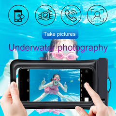 PVC Transparent Waterproof Phone Pouch Luminous Touchscreen Dry Bag with Seal Lock for Swimming Diving Hot Spring Rafting