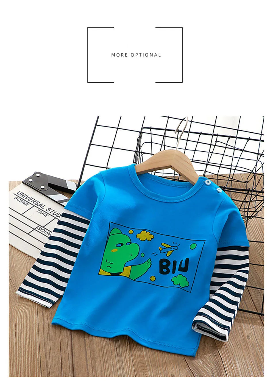 Durable Children Cotton Long Sleeve Dinosaur Pattern Print Shirts Suitable Boys and Girls Autumn Winter Playtime and School Days