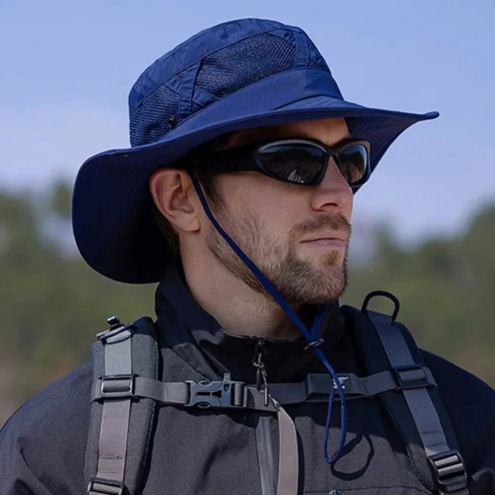 Men's 100% Nylon Fisherman Hat Spring/Summer Big Eaves Breathable Sunshade Sunscreen Fishing Cap