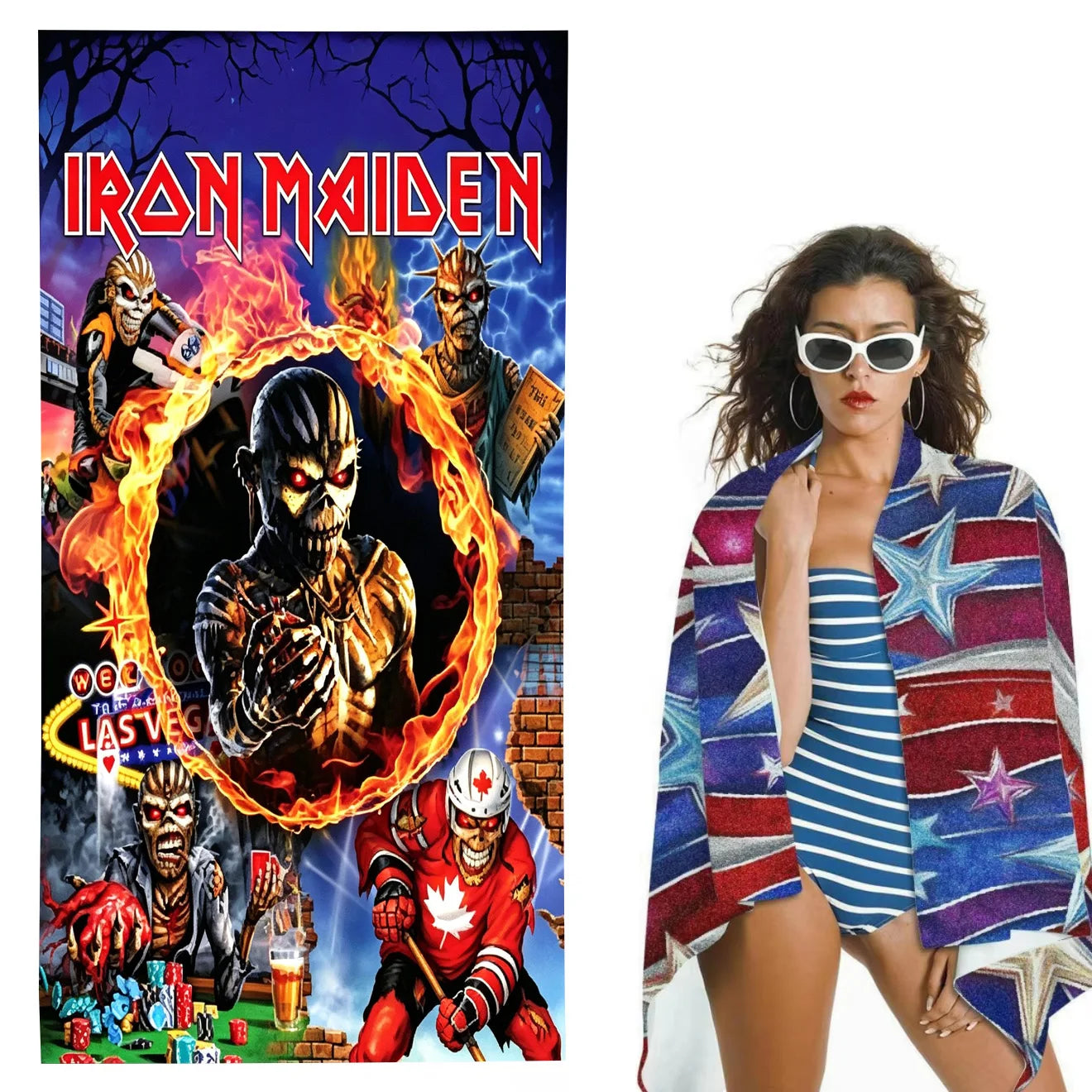 Iron Maiden Killers Album Microfiber Beach Towel Quick Dry Super Absorbent Sand Free Soft Oversized Bath Towels Gym Sports Towel