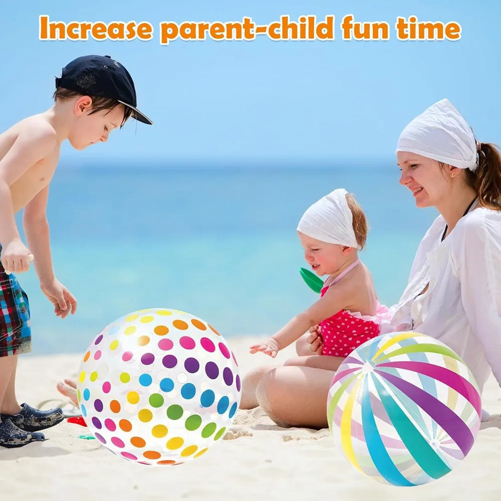 40CM Inflatable Beach Ball - Jumbo Colorful Pool Toys for Swimming Water Play & Summer Parties - Outdoor Beach Games Party Favor