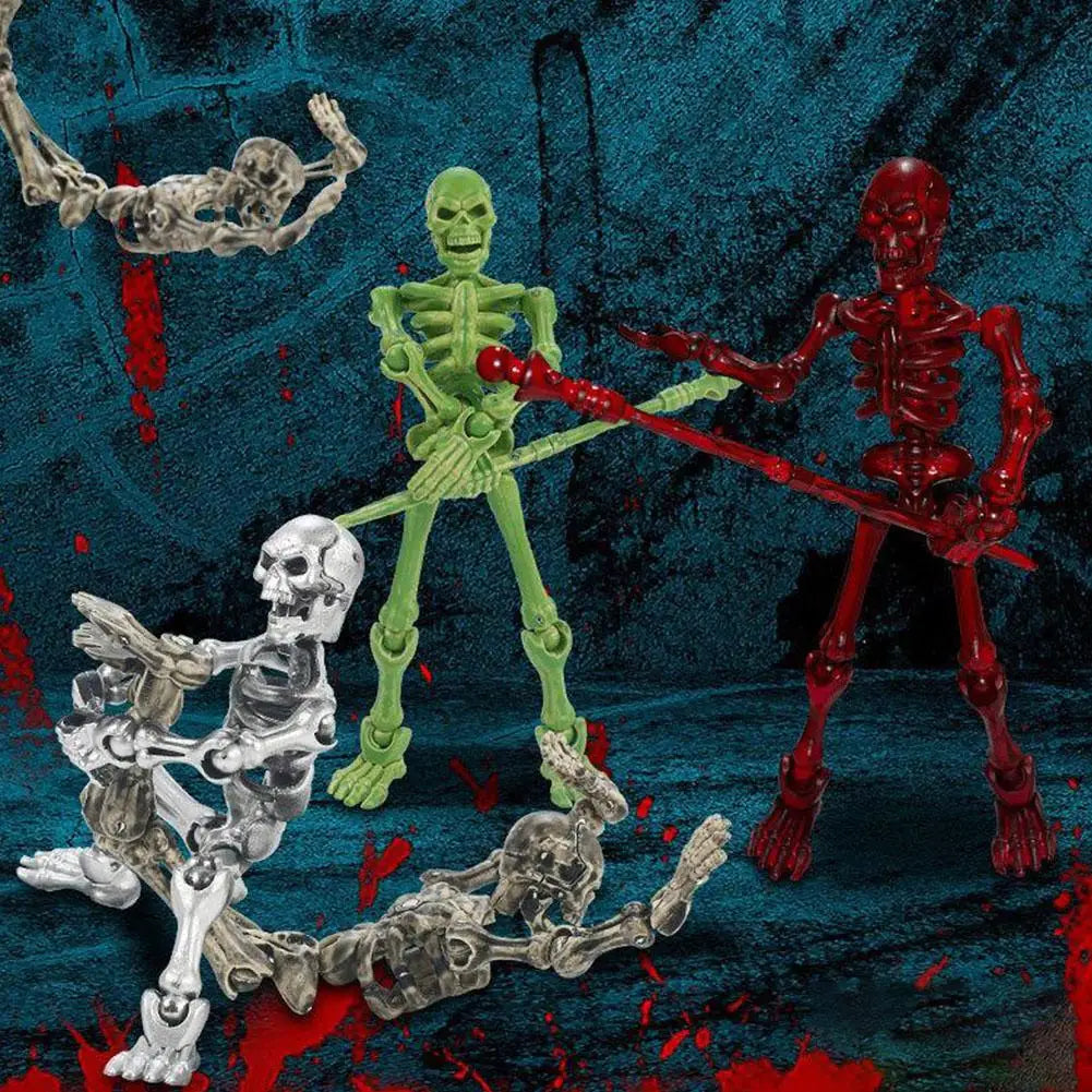 Halloween Magnetic Middle Ages Skeleton Posable Skeleton Human Shape Bones Halloween Haunted House Horror Props Skeleton Doll