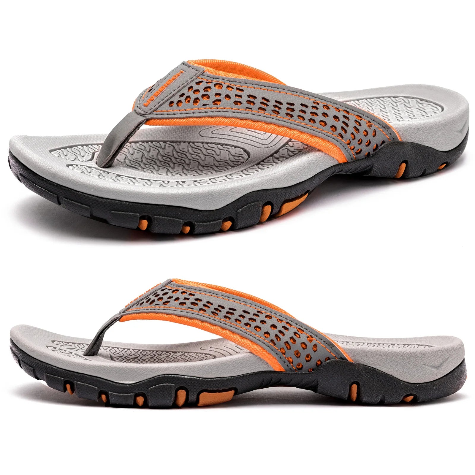 Jumpmore Summer Flip Flops Men Shoes Outdoor Fashion PU Leather Flat Shoes Beach Holiday Shoes Size 40-50