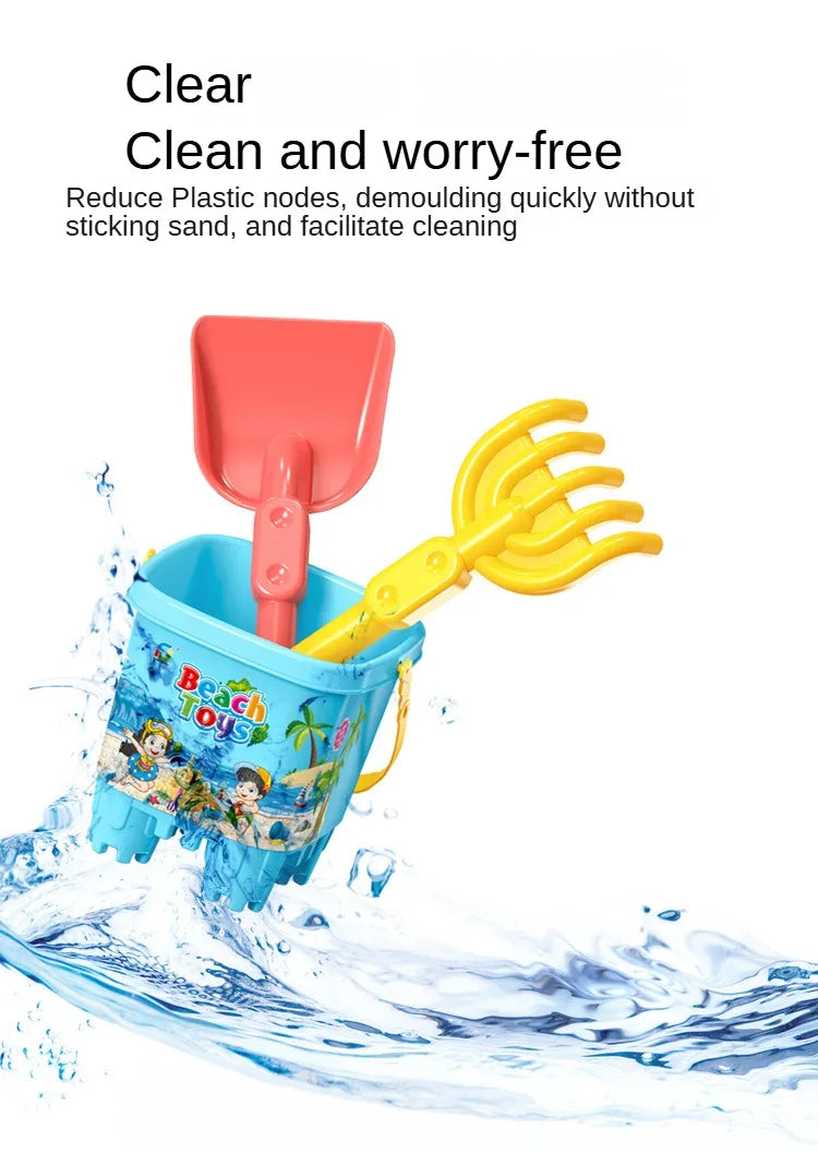 Beach Sand Play Tool Set Sand Bucket Sieve Funnel Sand Shovel Sand Wagon Watering Can Summer Outdoor Toys