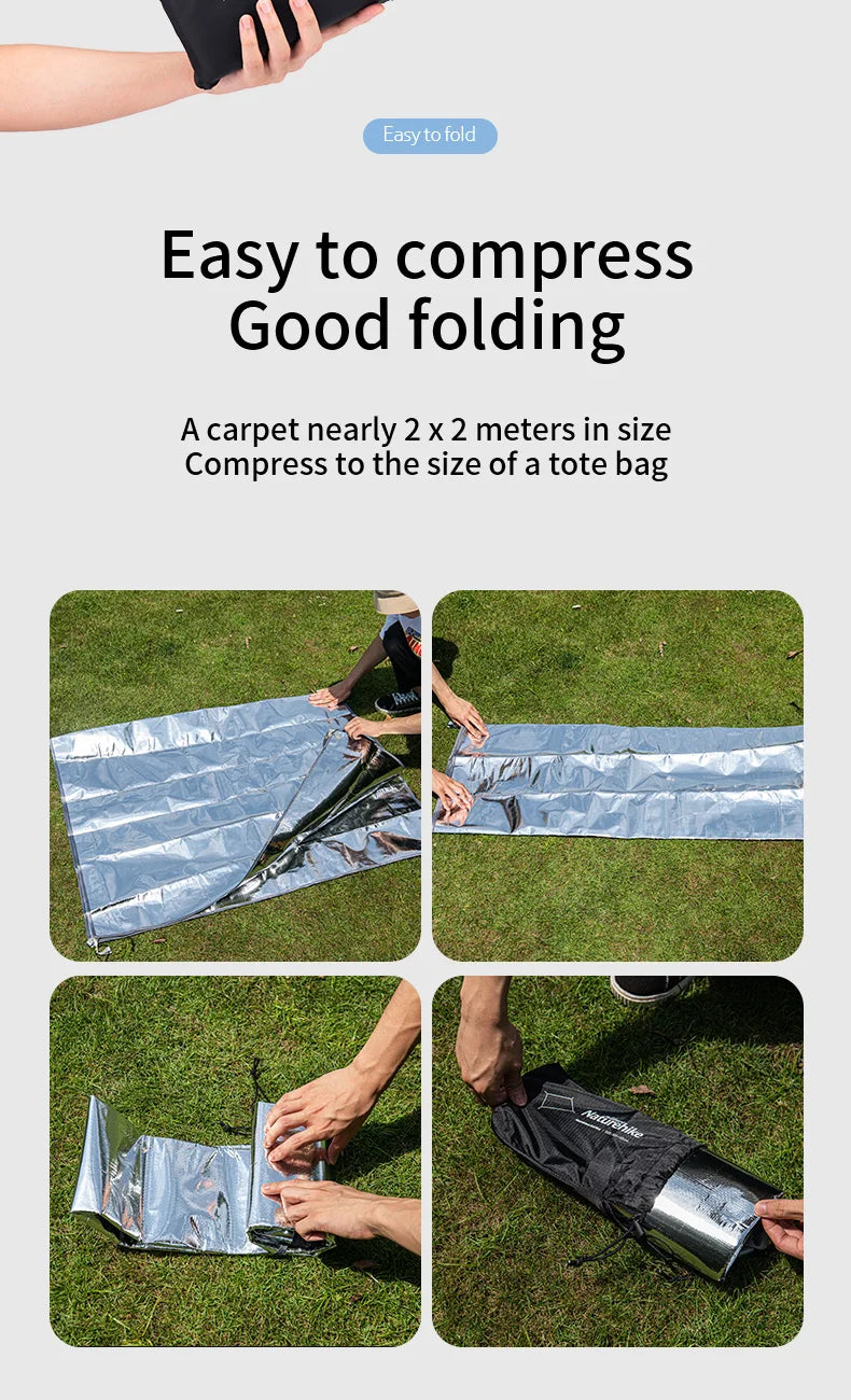 Naturehike Camping Groundsheet Foam Foil Blanket Multifunctional PE Aluminum Foil Moisture Outdoor Beach Picnic Mat Waterproof