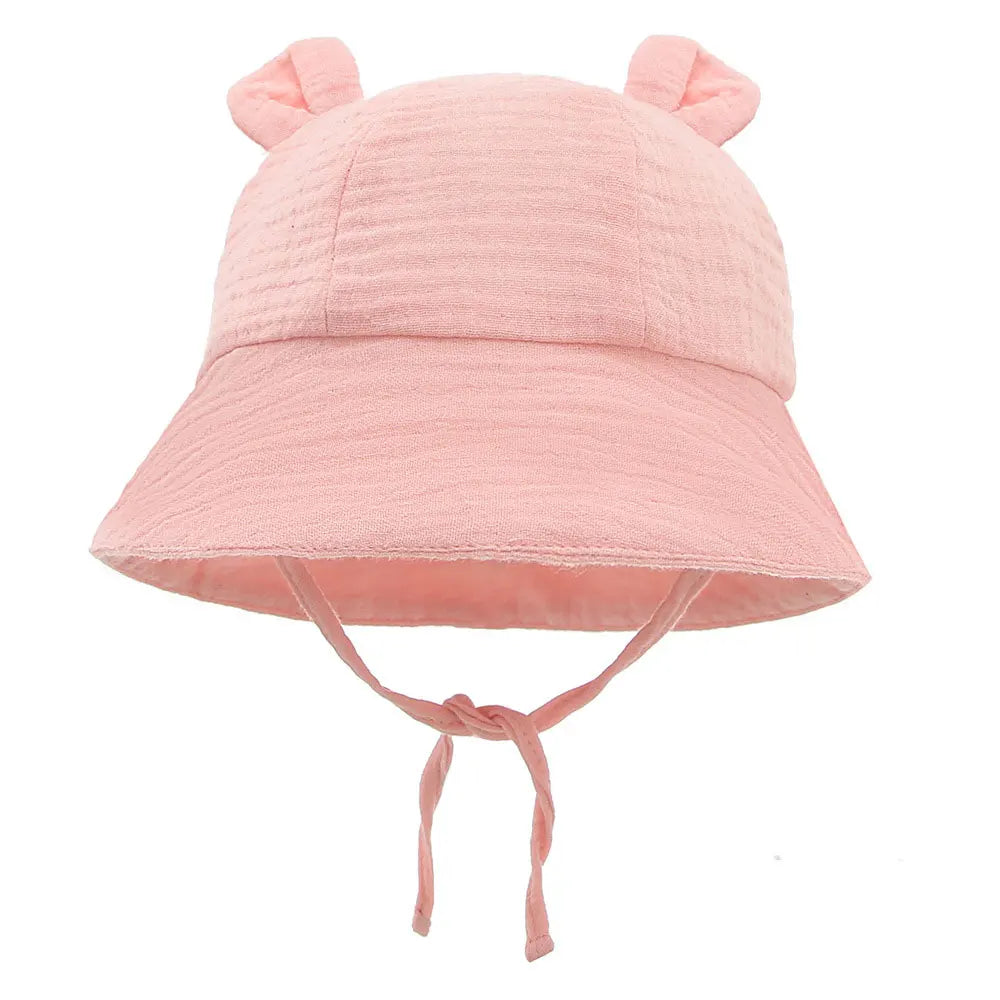 Newborn Boys Girls Bucket Hat Summer Kids Toddler Panama Cap 0 to 12 Months Soft Cotton Baby Sun Hat With Ears Cute Bunny